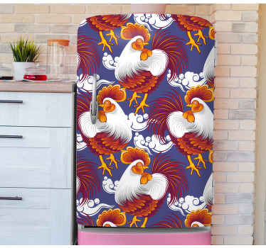 Sticker frigo motif de coq coloré - TenStickers