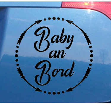 Baby on Board Aufkleber Kreis mit Pfeilen - TenStickers