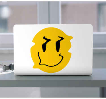 Sárga torz mosolyú laptop bőrök - TenStickers
