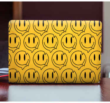 Okleina na laptopa żółte uśmiechnięte buźki - TenStickers