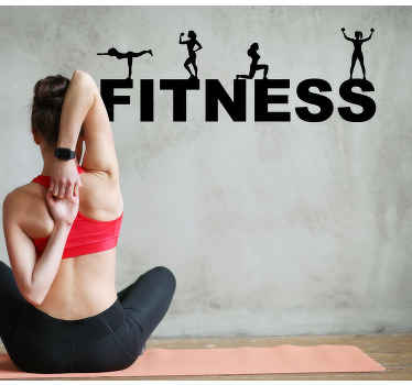 Sport Aufkleber Fitness mit frauensilhouettentraining - TenStickers