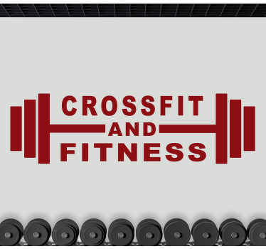 Súlyzók testreszabható edzőtermi szöveges falmatricával - TenStickers