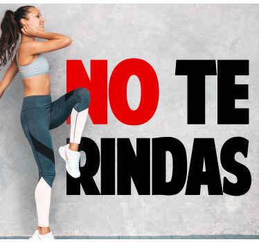 Vinilo Simplemente no salgas del texto en rojo y negro - TenVinilo