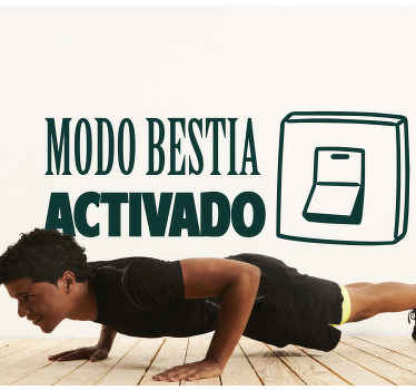 Vinilo Modo bestia en texto monocolor - TenVinilo