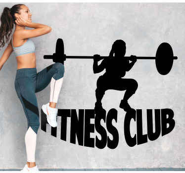 Fitness club woman with two dumbbells  sticker - TenStickers