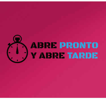 Vinilo Abre temprano abre tarde nombre de gimnasio personalizado - TenVinilo