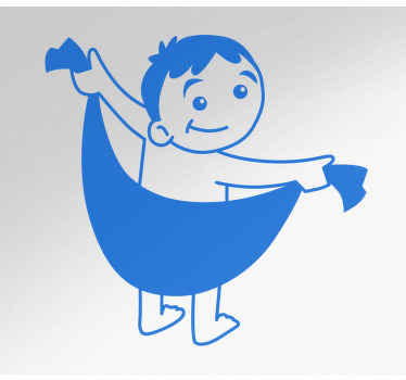 Baby drying off with wat shower screen decal - TenStickers
