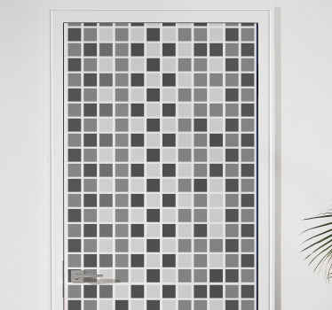 Gray squares scale door sticker - TenStickers