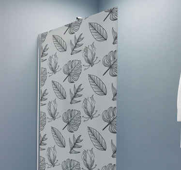Naklejka na prysznic Jednokolorowe tropikalne liście - TenStickers