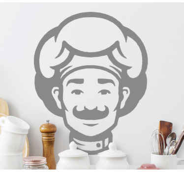 Smilende kokkedesign wallsticker kjøkken - Tenstickers