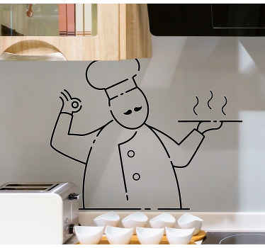 Italian chef design wall decal for restaurants - TenStickers