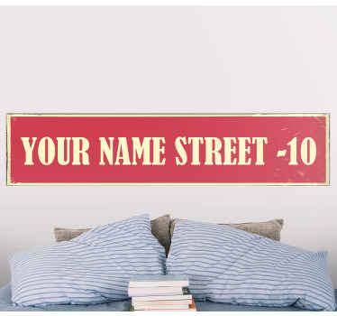 autocolante feita sob encomenda do vintage da rua do vintage - personalize sua nome ou rua neste vinil autocolante decorativo retro decorativo bonito e simples da arte da parede do texto.