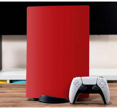 Red colour with stripes PS5 sticker - TenStickers