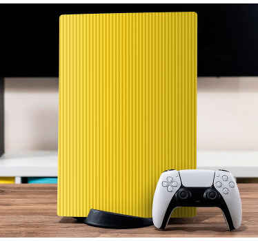 Gul farge med striper skin PS5 - Tenstickers