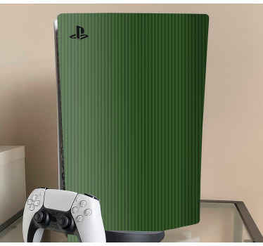 çizgili ps5 çıkartması ile koyu yeşil renk - TenStickers