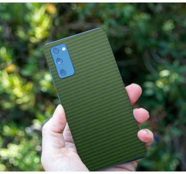 줄무늬가 있는 짙은 녹색 색상 삼성 스티커 - TenStickers