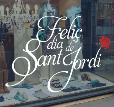 Vinilo escaparate caligrafía Sant Jordi - TenVinilo
