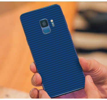 Pegatina Samsung cubierta azul rayada - TenVinilo