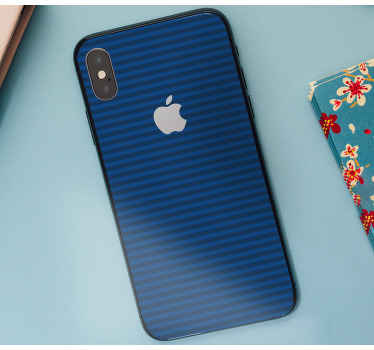 Sötétkék színű, csíkos iphone matrica - TenStickers