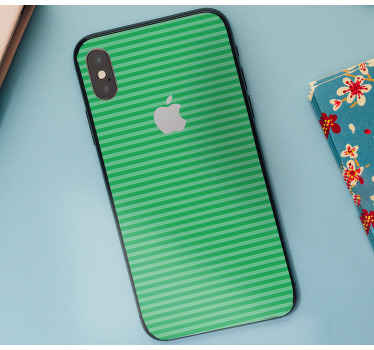 Turkis farge med striper iphone skin - Tenstickers