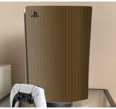 çizgili kahverengi renk ps5 çıkartması - TenStickers