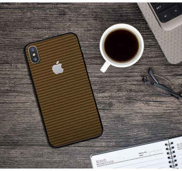 줄무늬가있는 갈색 아이폰 스티커 - TenStickers