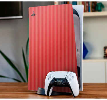 naklejki na ps5 Ciemnoróżowy kolor z paskami - TenStickers