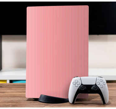 Autocolante Skin para PS5 Cor rosa claro com riscas - TenStickers
