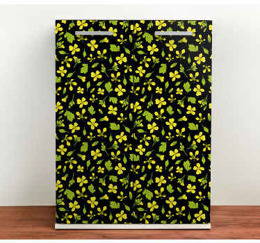 Black background with yellow furniture decal - TenStickers