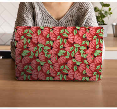 Vintage κόκκινο μοτίβο φορητό δέρμα - TenStickers