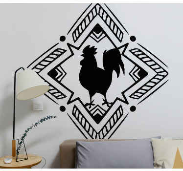 Autocolantes para animais de quinta Galo boho - TenStickers