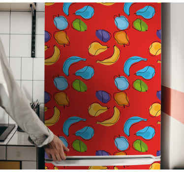 αυτοκόλλητο με πολύχρωμο doodle ψυγείο - TenStickers