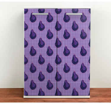 Purple pear fruits doodle style furniture decal - TenStickers