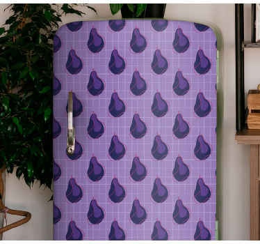 μωβ αχλάδι φρούτα doodle στυλ ψυγείο - TenStickers