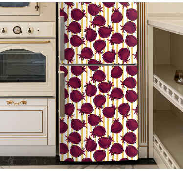 Random pattern with pomegranate  fridge decal - TenStickers