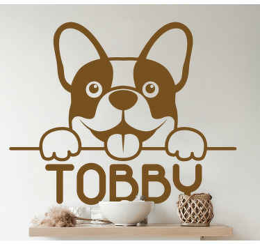 Cute monocolor dog peeking vinyl decal - TenStickers