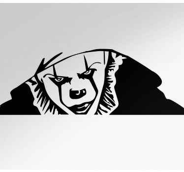 それを怖がらせるピエロのぞく車のステッカー - TENSTICKERS