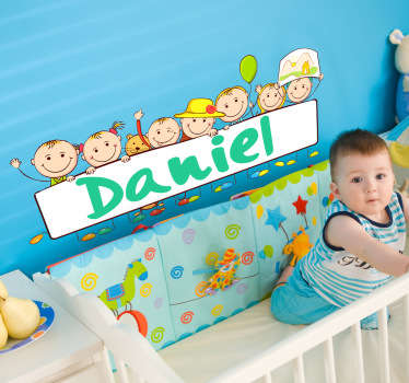 Vinilo infantil cartel bienvenida nombre - TenVinilo