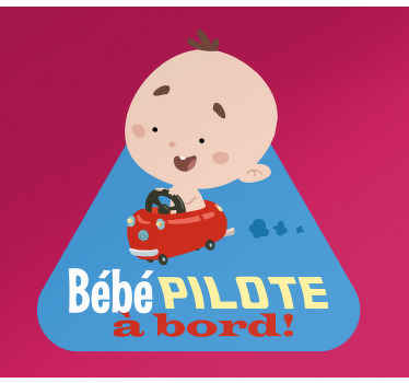 Sticker Bébé à Bord Bébé drôle conduisant un véhicule - TenStickers