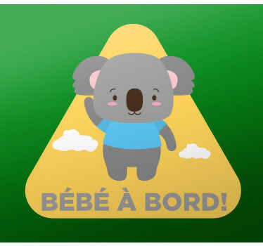 Sticker Bébé à Bord Conception mignonne de koala - TenStickers