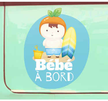 Sticker Bébé à Bord Planche de surf bébé à bord - TenStickers