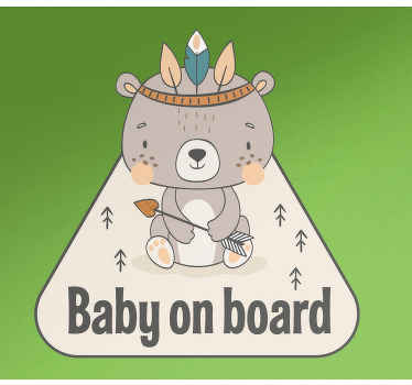 Baby bear on board design baby on board sticker - TenStickers
