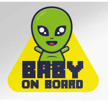 Adesivo bimbo a bordo con alieno - TenStickers