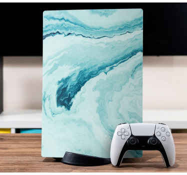 Autocolante Skin para PS5 Ondas de mármore azul - TenStickers