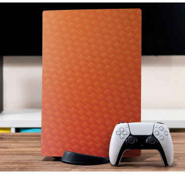 Orange carbon PS5 sticker - TenStickers
