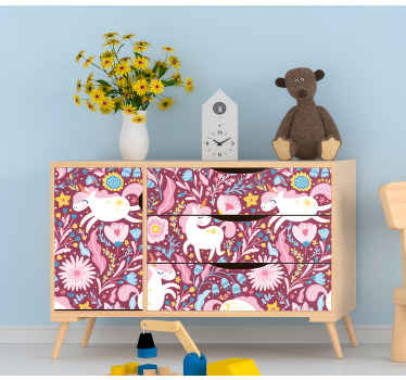 αυτοκόλλητο με όμορφα μονόκερα επίπλων ζώων - TenStickers