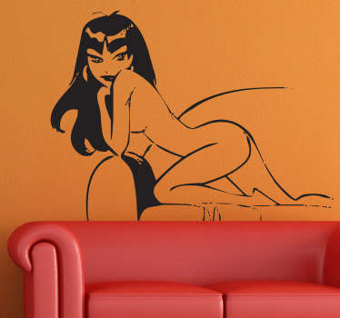 Naked Girl on Sofa Sticker - TenStickers