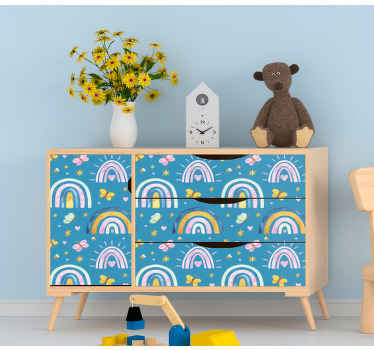 Boho rainbows flowers furniture sticker - TenStickers