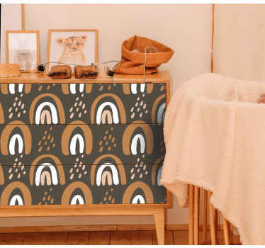 Naklejka na meble Wzór tęczy z kroplami i deszczem - TenStickers