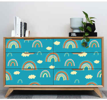 Vinilo para mueble Hermoso fondo de primavera con arco iris - TenVinilo